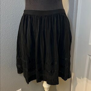 Theory Lilith Silk Black A-Line Skirt Size 12 Advanced Contemporary